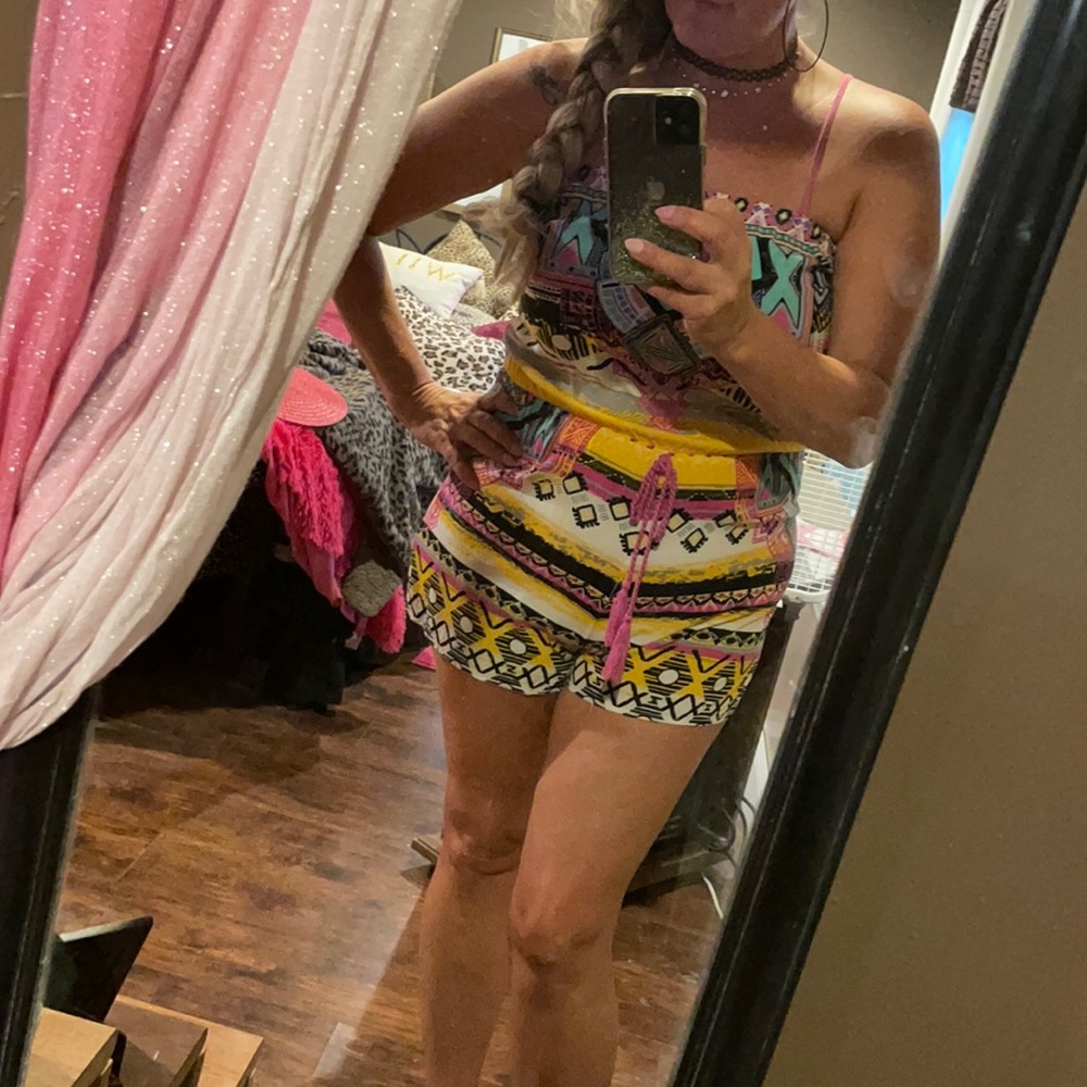 Flying Tomato Pink & Yellow Romper